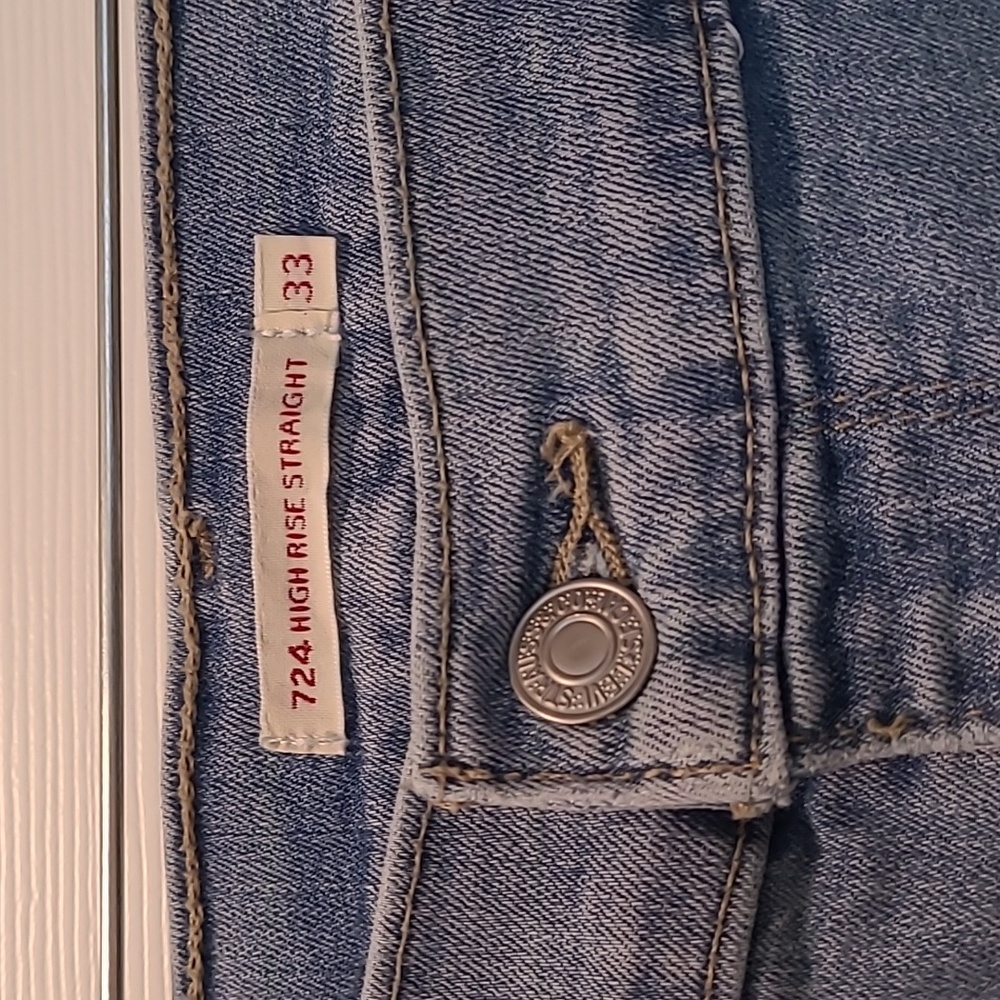 Levi 724 Premium Denim High Rise Straight Leg Jean